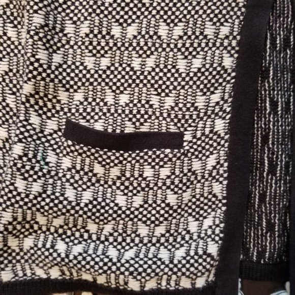 NWT Nanette Lepore Textured Tassel Boho Jacket Cardigan Black and Cream …‌ - Picture 9 of 13